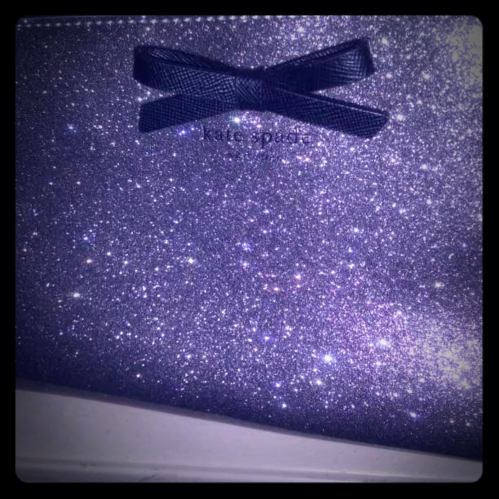 Kate Spade glittery patent leather clutch